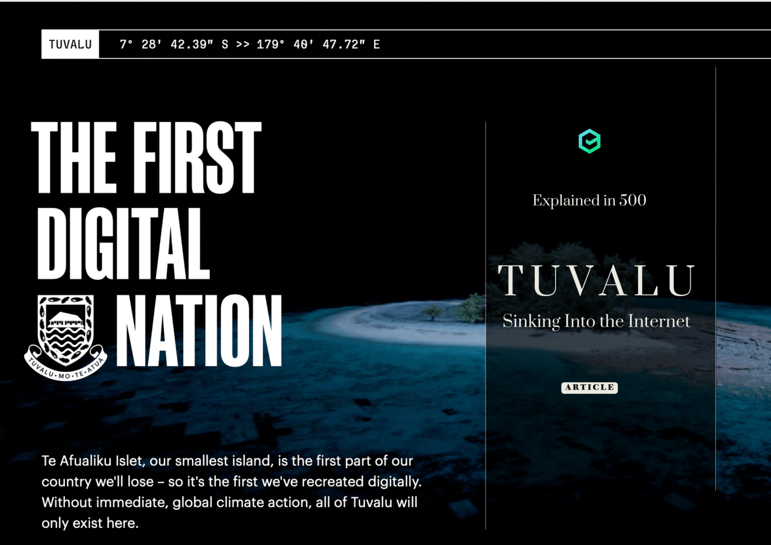 Explained In 500:  Tuvalu, Sinking Into the Internet